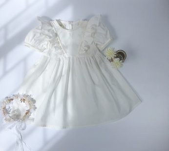 Váy bé gái màu trắng viền ngọc trai T22-01